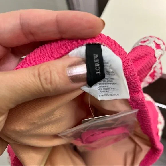 J. Crew Ruffle Bandeau One-Piece with Rickrack in Pink NWT 6 - Picture 7 of 10